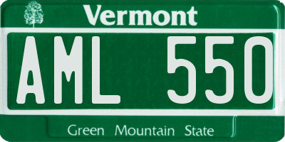 VT license plate AML550