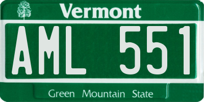 VT license plate AML551