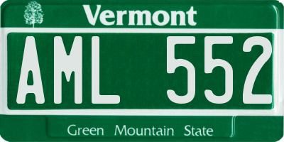 VT license plate AML552
