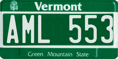 VT license plate AML553