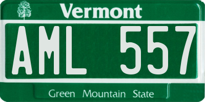 VT license plate AML557