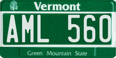 VT license plate AML560