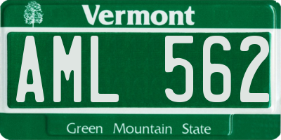 VT license plate AML562