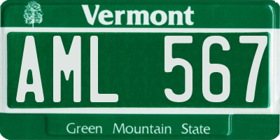 VT license plate AML567
