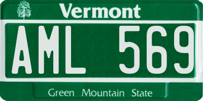 VT license plate AML569