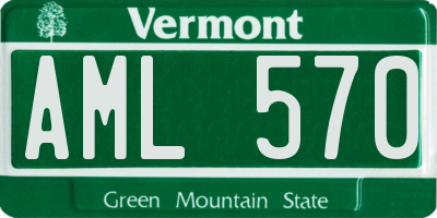 VT license plate AML570