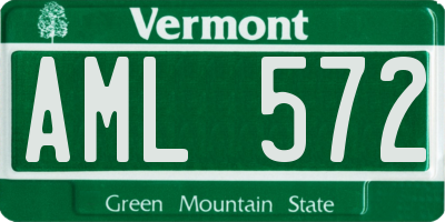 VT license plate AML572