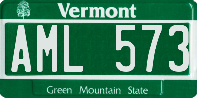 VT license plate AML573