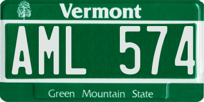 VT license plate AML574