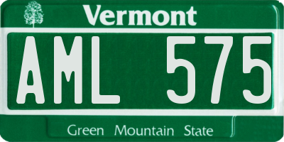 VT license plate AML575
