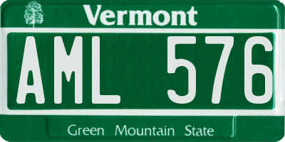 VT license plate AML576