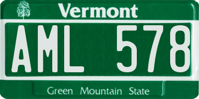 VT license plate AML578