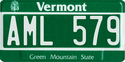 VT license plate AML579