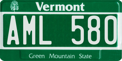 VT license plate AML580
