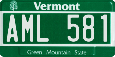 VT license plate AML581