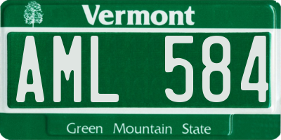 VT license plate AML584