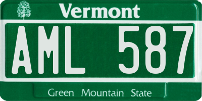 VT license plate AML587