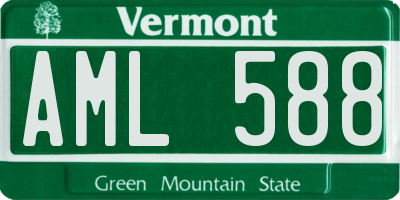 VT license plate AML588