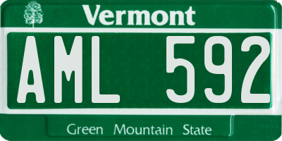 VT license plate AML592
