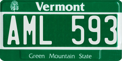 VT license plate AML593
