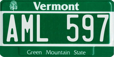 VT license plate AML597