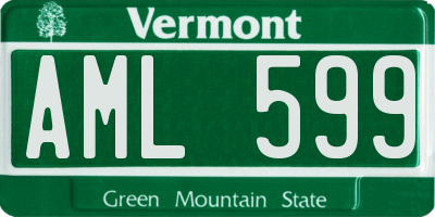 VT license plate AML599
