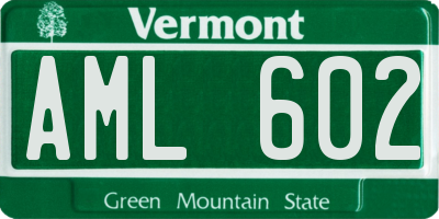 VT license plate AML602