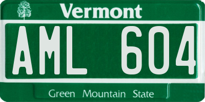 VT license plate AML604
