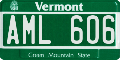 VT license plate AML606