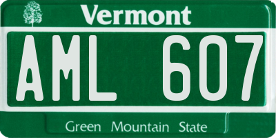 VT license plate AML607