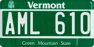 VT license plate AML610