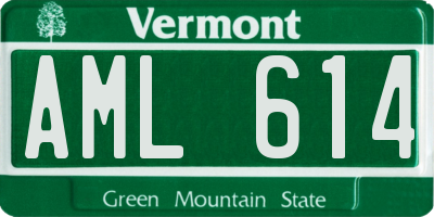 VT license plate AML614