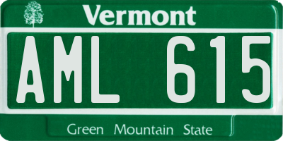 VT license plate AML615