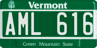 VT license plate AML616