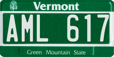 VT license plate AML617