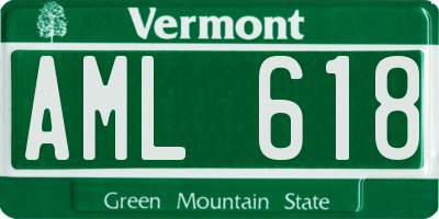 VT license plate AML618