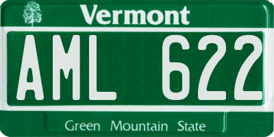 VT license plate AML622