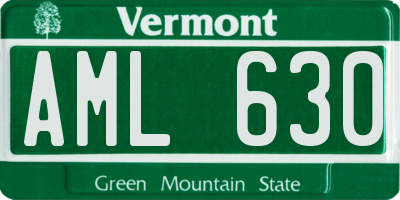 VT license plate AML630
