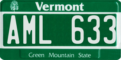 VT license plate AML633