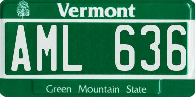 VT license plate AML636