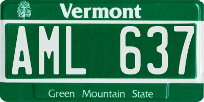 VT license plate AML637