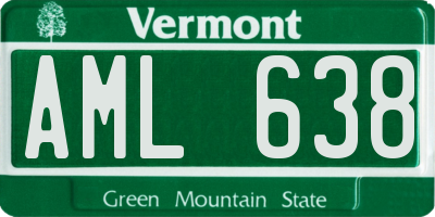 VT license plate AML638