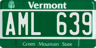 VT license plate AML639