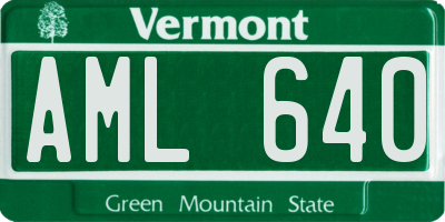 VT license plate AML640