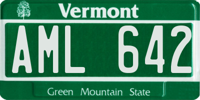 VT license plate AML642