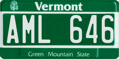 VT license plate AML646