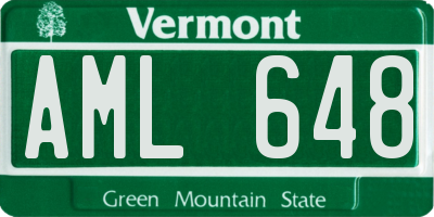 VT license plate AML648