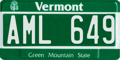 VT license plate AML649