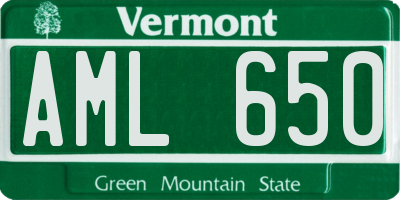 VT license plate AML650