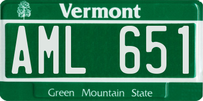 VT license plate AML651
